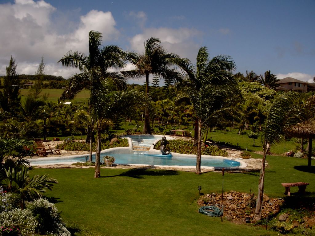Tropical Resort like pool and spa at 425 Manawai Place, Haiku, Maui, Hawaii